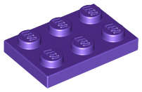 Lego (U) ~ Plate 2 x 3 ~ [Dark Purple]