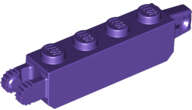 Lego (N) ~ Hinge Brick 1 x 4 Locking with 1 Finger Vertical End and 2 Fingers Vertic ~ [Dark Purple]
