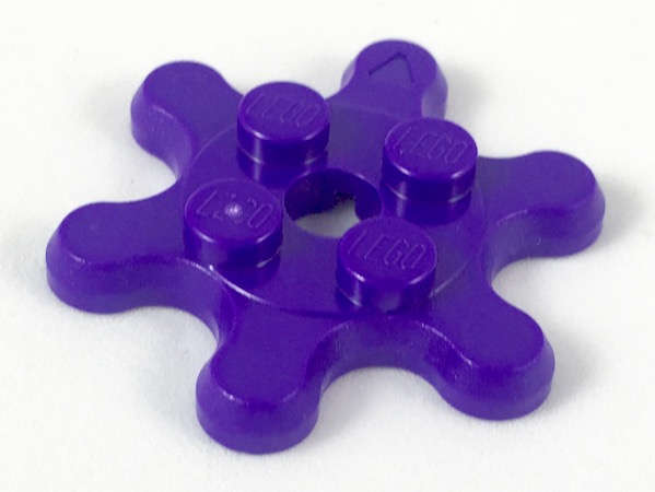 Lego (N) ~ Plate Round 2 x 2 Gear 6 Tooth ~ [Dark Purple]