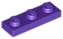 Lego (U) ~ Plate 1 x 3 ~ [Dark Purple]