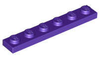 Lego (U) ~ Plate 1 x 6 ~ [Dark Purple]