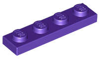 Lego (N) ~ Plate 1 x 4 ~ [Dark Purple]