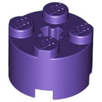 Lego (N) ~ Brick Round 2 x 2 with Axle Hole ~ [Dark Purple]