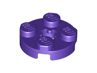 Lego (N) ~ Plate Round 2 x 2 with Axle Hole ~ [Dark Purple]