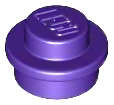 Lego (N) ~ Plate Round 1 x 1 ~ [Dark Purple]