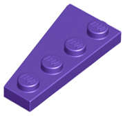 Lego (N) ~ Wedge Plate 4 x 2 Right ~ [Dark Purple]