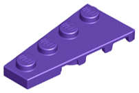Lego (N) ~ Wedge Plate 4 x 2 Left ~ [Dark Purple]