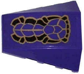 Lego (U) ~ Wedge 4 x 4 Triple Curved No Studs with Black and Dark Tan Scales Patter ~ [Dark Purple]