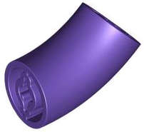 Lego (N) ~ Brick Round 2 x 2 D. 45 degrees Elbow (27.7mm Standing Height) ~ [Dark Purple]