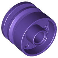 Lego (U) ~ Wheel 18mm D. x 14mm with Pin Hole Fake Bolts and Shallow Spokes ~ [Dark Purple]