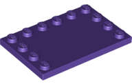 Lego (N) ~ Tile Modified 4 x 6 with Studs on Edges ~ [Dark Purple]