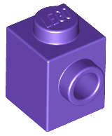 Lego (N) ~ Brick Modified 1 x 1 with Stud on Side ~ [Dark Purple]