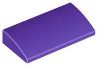 Lego (U) ~ Slope Curved 2 x 4 x 2/3 with Bottom Tubes ~ [Dark Purple]