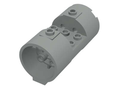 Lego (U) ~ Cylinder 3 x 6 x 2 2/3 Horizontal - Round Connections Between Interior St ~ [Light Gray]