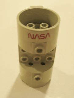 Lego (U) ~ Cylinder 3 x 6 x 2 2/3 Horizontal with NASA Logo Pattern (Sticker) - Set  ~ [Light Gray]