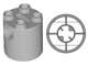 Lego (U) ~ Brick Round 2 x 2 x 2 Robot Body with Bottom Axle Holder (x Shape / + Ori ~ [Light Gray]