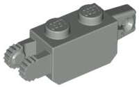 Lego (U) ~ Hinge Brick 1 x 2 Locking with 1 Finger Vertical End and 2 Fingers Vertic ~ [Light Gray]