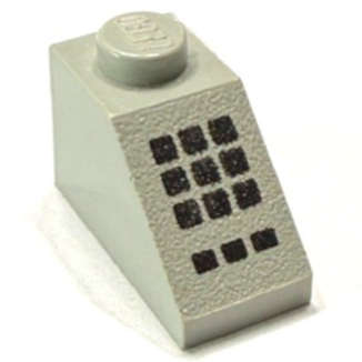 Lego (U) ~ Slope 45 2 x 1 with Keypad with Black Buttons Pattern ~ [Light Gray]