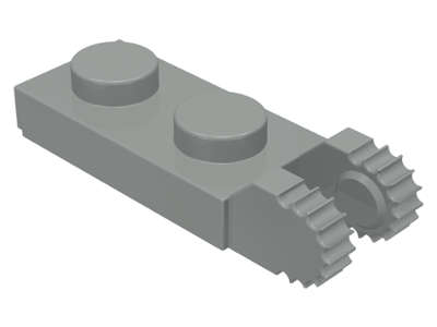 Lego (U) ~ Hinge Plate 1 x 2 Locking with 2 Fingers on End ~ [Light Gray]