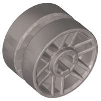 Lego (N) ~ Wheel 14mm D. x 9.9mm with Center Groove Fake Bolts and 6 Double Spokes ~ [Flat Silver]