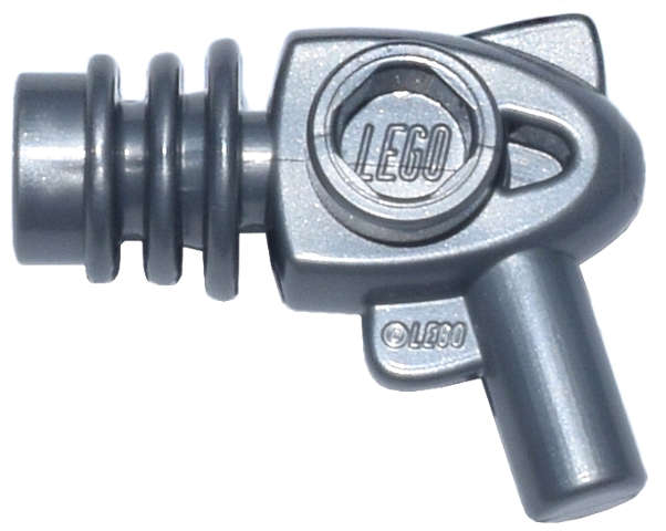 Lego (N) ~ Minifigure Weapon Space Ray Gun - Rounded Heat Diffusers ~ [Flat Silver]