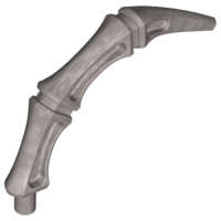 Lego (N) ~ Appendage Bony Small with Bar End (Leg / Rib / Tail) ~ [Flat Silver]
