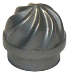 Lego (N) ~ Plate Round 1 x 1 with Vertical Swirl / Twist ~ [Flat Silver]