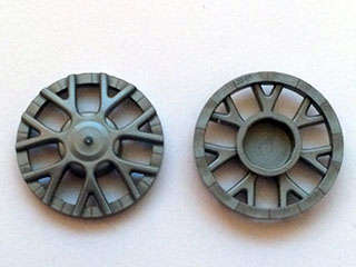 Lego (U) ~ Wheel Cover 7 Spoke Y Shape - for Wheel 18976 ~ [Flat Silver]