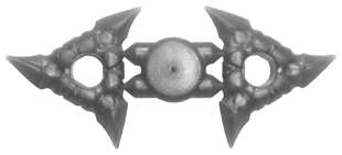 Lego (N) ~ Minifigure Weapon Shuriken Throwing Star with Textured Grips 2 on Sprue ~ [Flat Silver]