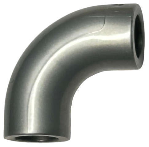 Lego (N) ~ Brick Round 1 x 1 d. 90 degrees Elbow Macaroni - No Stud - Type 2 - Axle  ~ [Flat Silver]