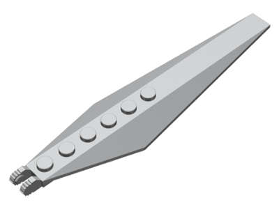 Lego (U) ~ Hinge Plate 3 x 12 with Angled Side Extensions and Tapered Ends ~ [Flat Silver]