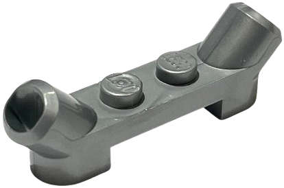 Lego (U) ~ Plate Modified 1 x 4 with Angled Tubes ~ [Flat Silver]