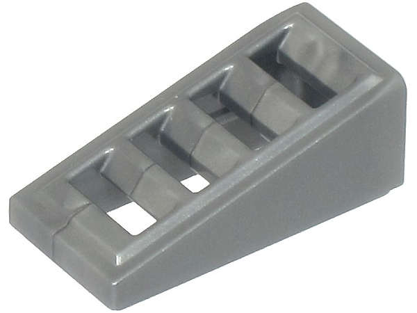 Lego (N) ~ Slope 18 2 x 1 x 2/3 with Grille ~ [Flat Silver]