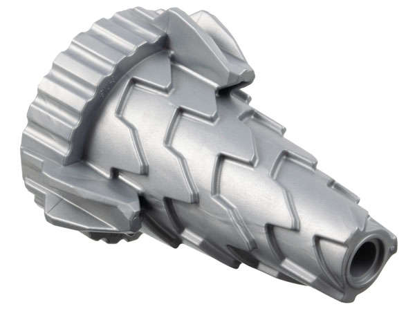 Lego (U) ~ Cone Spiral Jagged - Step Drill ~ [Flat Silver]