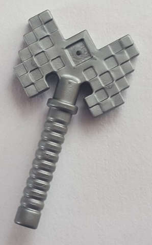 Lego NEW - Minifigure Weapon Axe Double Headed Pixelated (Minecraft)~ [Flat Silver]