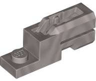 Lego (N) ~ Projectile Launcher 1 x 2 Mini Blaster / Tile Shooter ~ [Flat Silver]