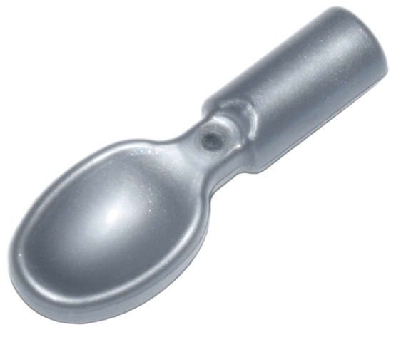 Lego (N) ~ Minifigure Utensil Spoon - Handle with Flat End ~ [Flat Silver]