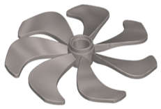 Lego (U) ~ Propeller 7 Blade 6 Diameter ~ [Flat Silver]