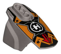 Lego (U) ~ Hero Factory Armor with Ball Joint Socket - Size 5 with Red Arrows on Or ~ [Flat Silver]