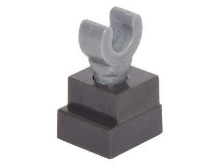 Lego (N) ~ Leg Skeleton with Pearl Dark Gray Square Foot ~ [Flat Silver]