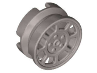 Lego (U) ~ Wheel 11mm D. x 6mm with 8 Spokes ~ [Flat Silver]