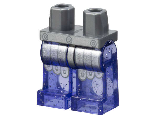 Lego (N) ~ Hips and Glitter Trans-Purple Legs with Silver Battle Skirt with Pteruges ~ [Flat Silver]