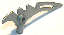 Lego (U) ~ Minifigure Weapon Crescent Blade Serrated with Bar ~ [Flat Silver]