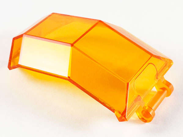 Lego (U) ~ Windscreen 4 x 4 x 4 2/3 with Bar Handle ~ [Trans-Orange]