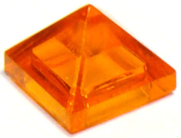 Lego (U) ~ Slope 45 1 x 1 x 2/3 Quadruple Convex Pyramid ~ [Trans-Orange]