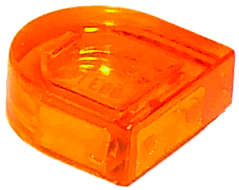 Lego (N) ~ Tile Round 1 x 1 Half Circle Extended ~ [Trans-Orange]