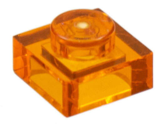 Lego (N) ~ Plate 1 x 1 ~ [Trans-Orange]