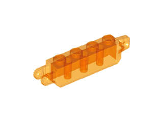 Lego (N) ~ Hinge Brick 1 x 4 Locking with 1 Finger Vertical End and 2 Fingers Verti ~ [Trans-Orange]
