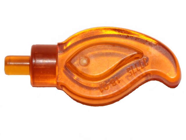 Lego (N) ~ Wave Rounded Straight Single with Small Pin End (Candle Flame) ~ [Trans-Orange]