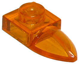 Lego (N) ~ Plate Modified 1 x 1 with Tooth Horizontal ~ [Trans-Orange]